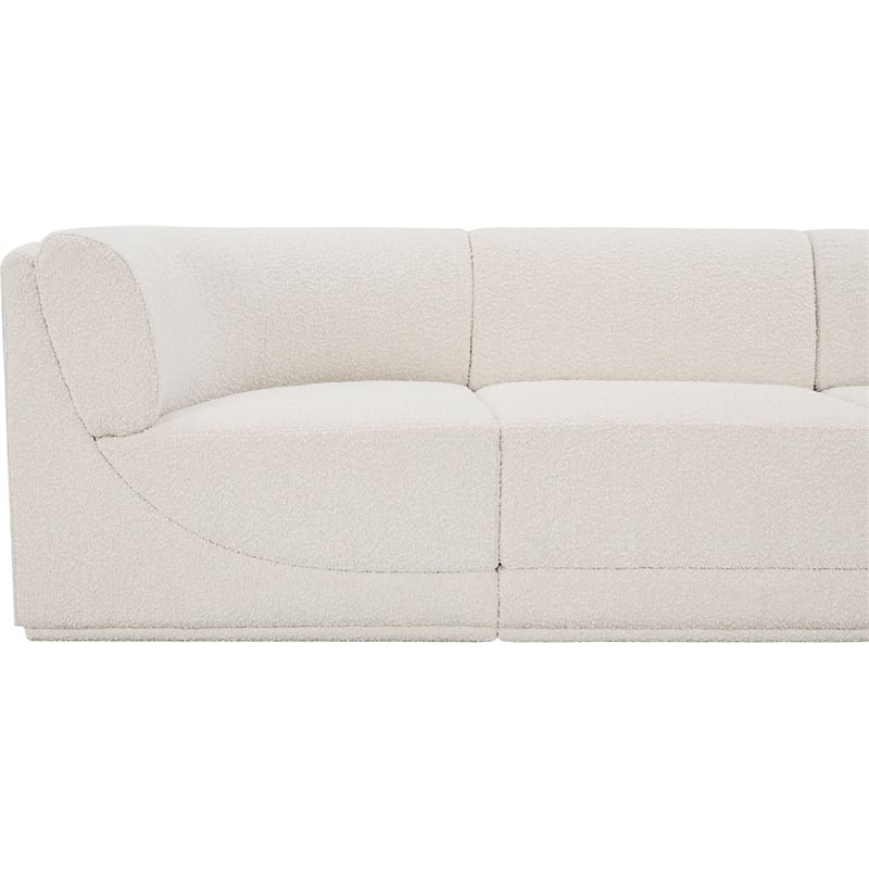 Meridian Furniture Ollie Cream Boucle Fabric Modular Sectional