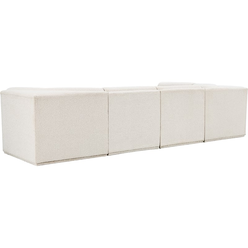 Meridian Furniture Ollie Cream Boucle Fabric Modular Sectional