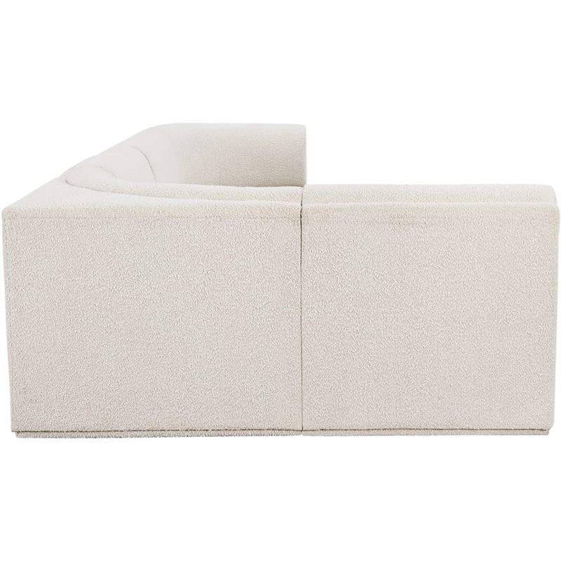 Meridian Furniture Ollie Cream Boucle Fabric Modular Sectional