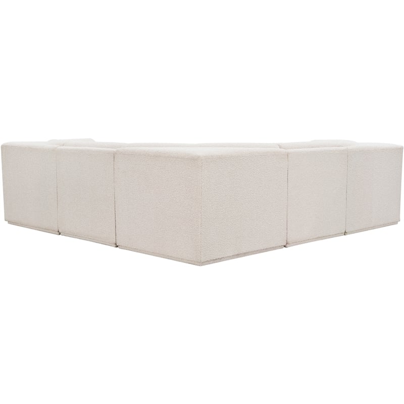 Meridian Furniture Ollie Cream Boucle Fabric Modular Sectional