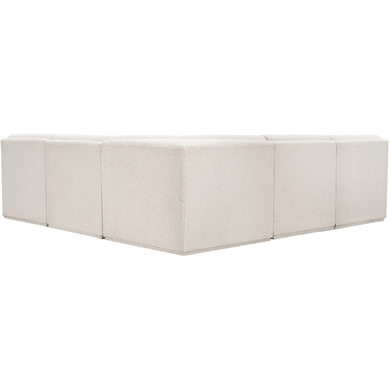 Meridian Furniture Ollie Cream Boucle Fabric Modular Sectional