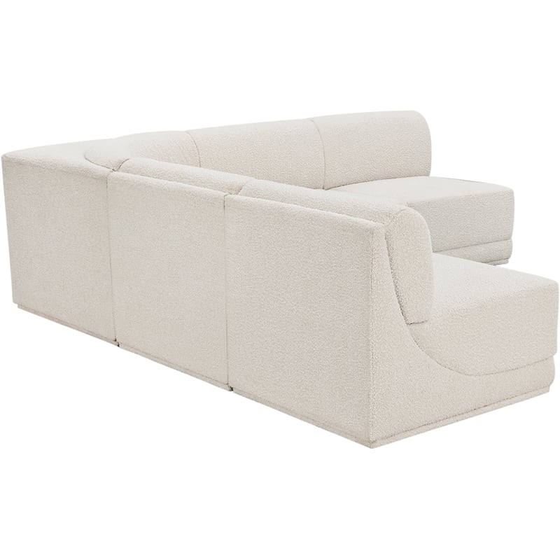 Meridian Furniture Ollie Cream Boucle Fabric Modular Sectional