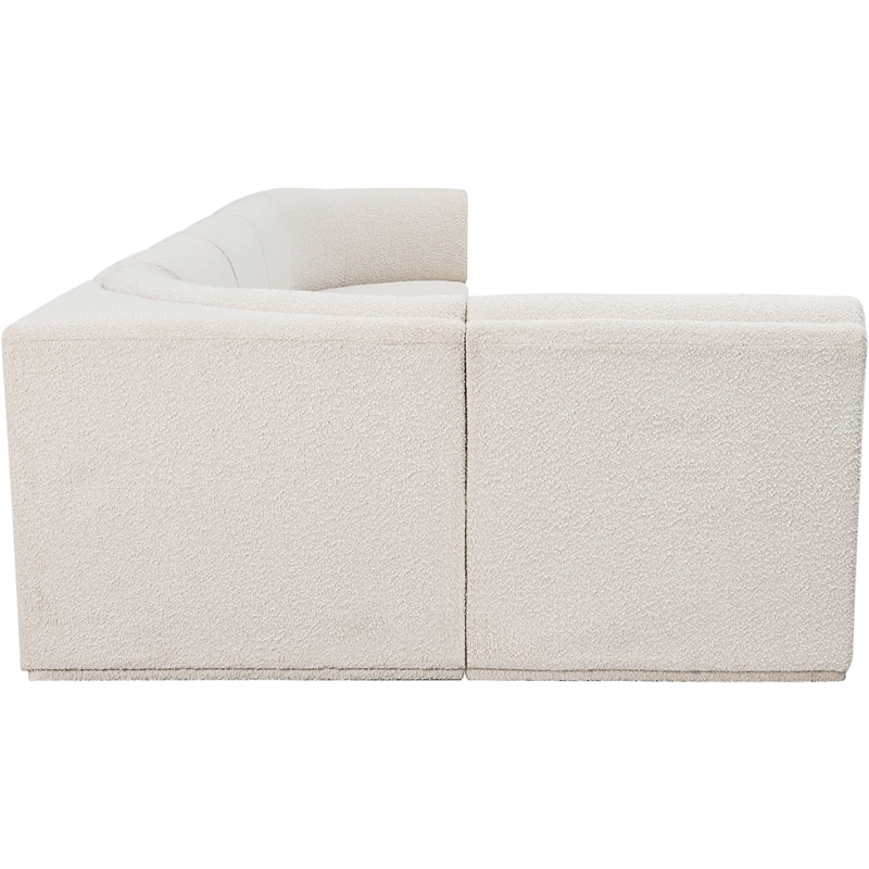 Meridian Furniture Ollie Cream Boucle Fabric Modular Sectional