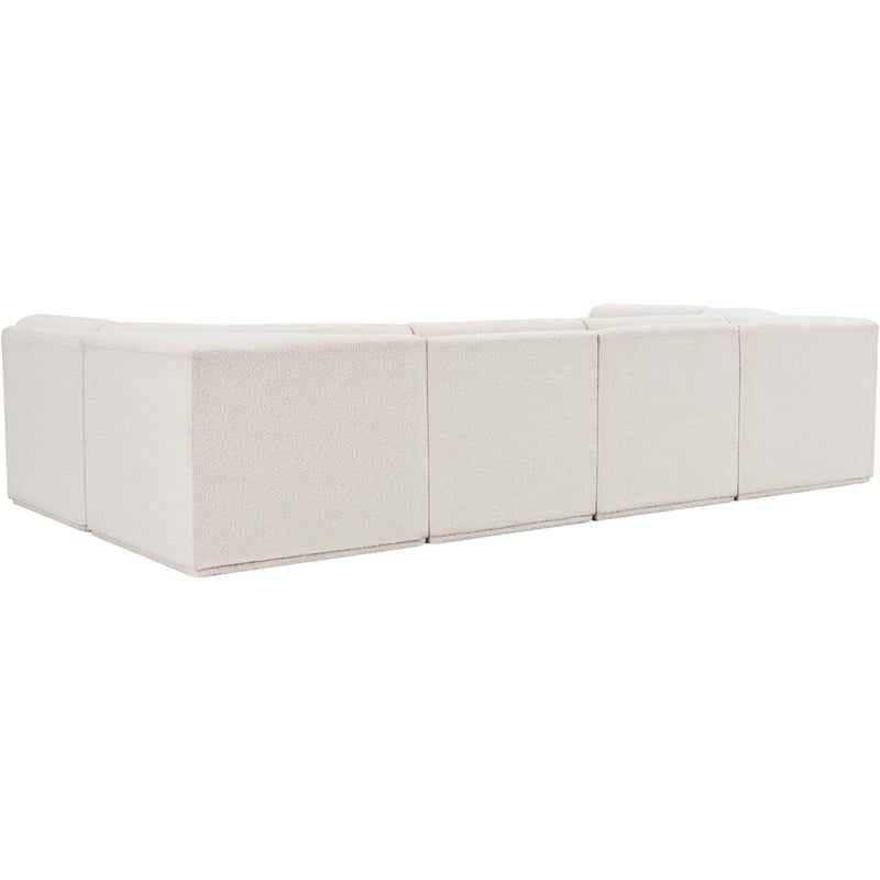 Meridian Furniture Ollie Cream Boucle Fabric Modular Sectional