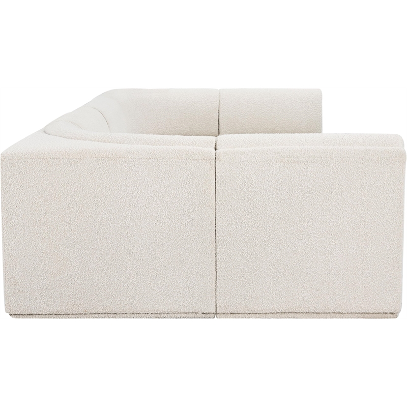 Meridian Furniture Ollie Cream Boucle Fabric Modular Sectional