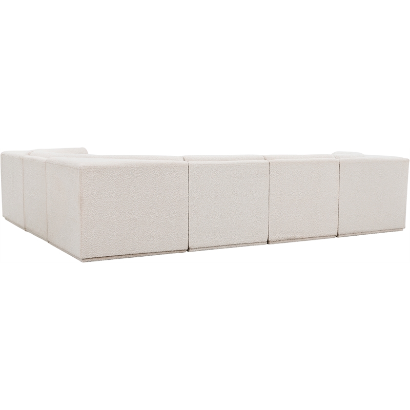 Meridian Furniture Ollie Cream Boucle Fabric Modular Sectional