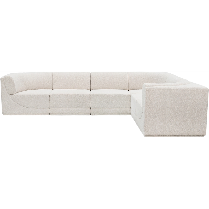 Meridian Furniture Ollie Cream Boucle Fabric Modular Sectional