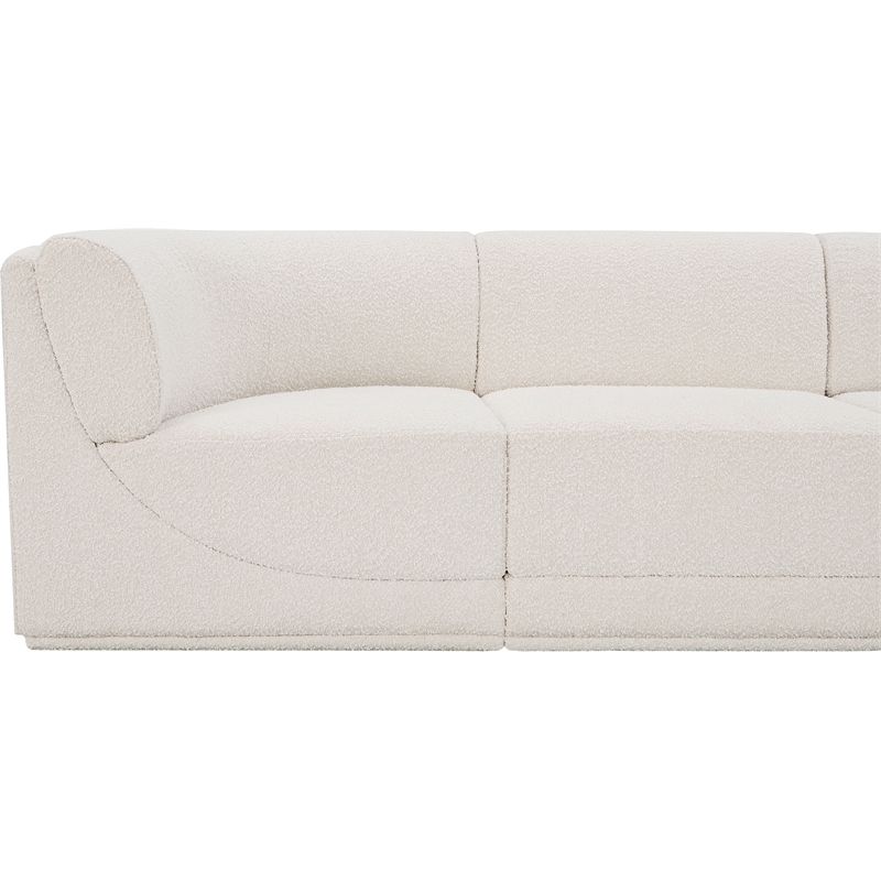 Meridian Furniture Ollie Cream Boucle Fabric Modular Sectional