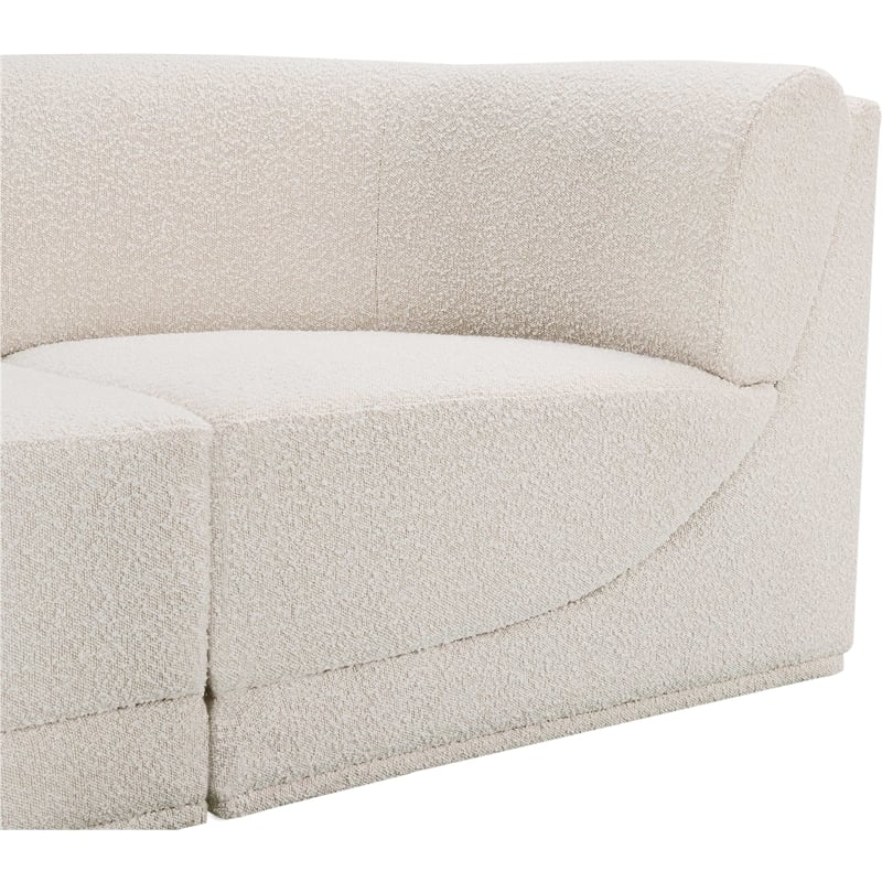 Meridian Furniture Ollie Cream Boucle Fabric Modular Sectional