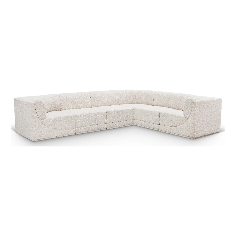 Meridian Furniture Ollie Cream Boucle Fabric Modular Sectional