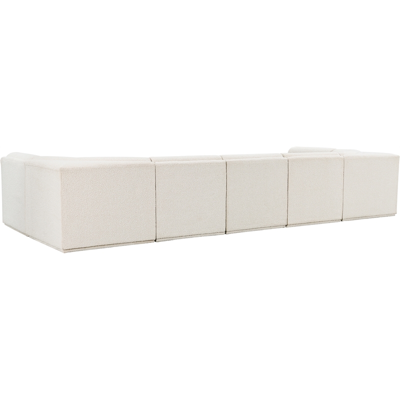 Meridian Furniture Ollie Cream Boucle Fabric Modular Sectional