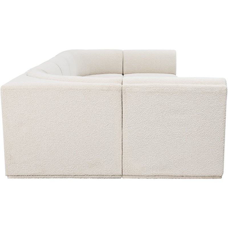 Meridian Furniture Ollie Cream Boucle Fabric Modular Sectional