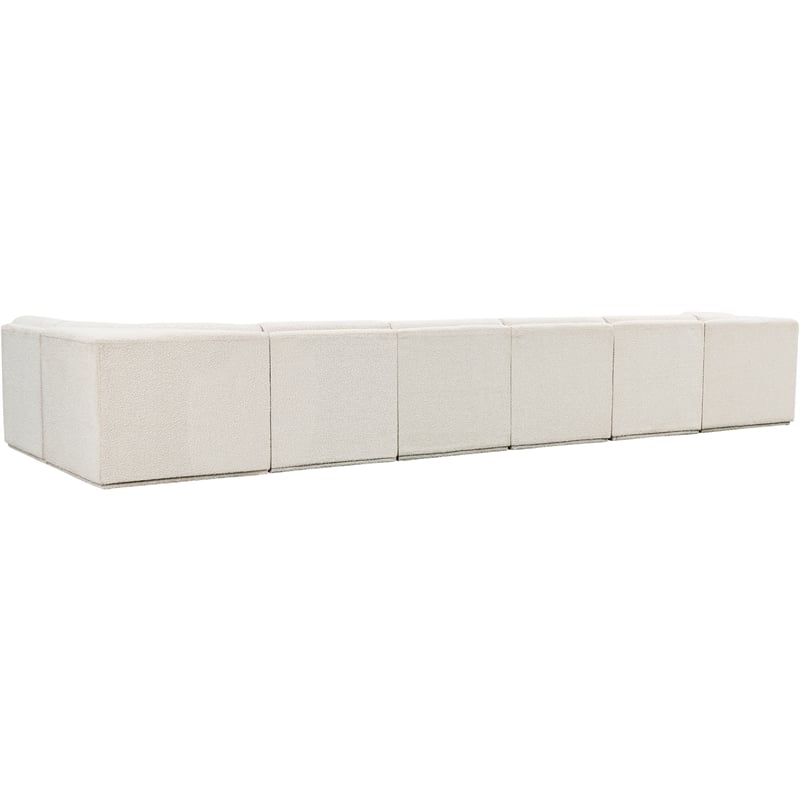 Meridian Furniture Ollie Cream Boucle Fabric Modular Sectional