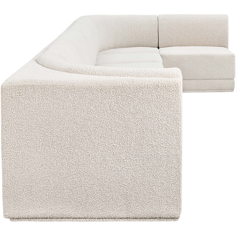 Meridian Furniture Ollie Cream Boucle Fabric Modular Sectional