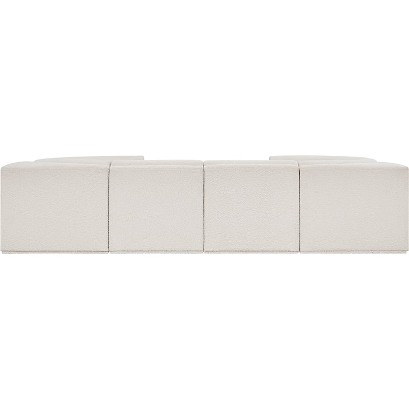 Meridian Furniture Ollie Cream Boucle Fabric Modular Sectional