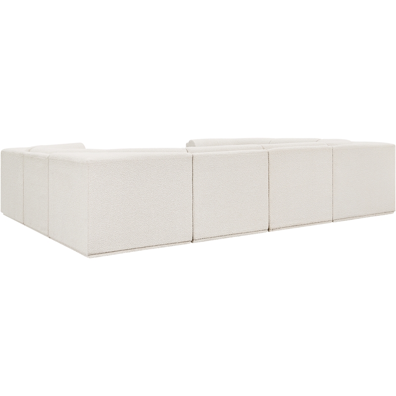 Meridian Furniture Ollie Cream Boucle Fabric Modular Sectional