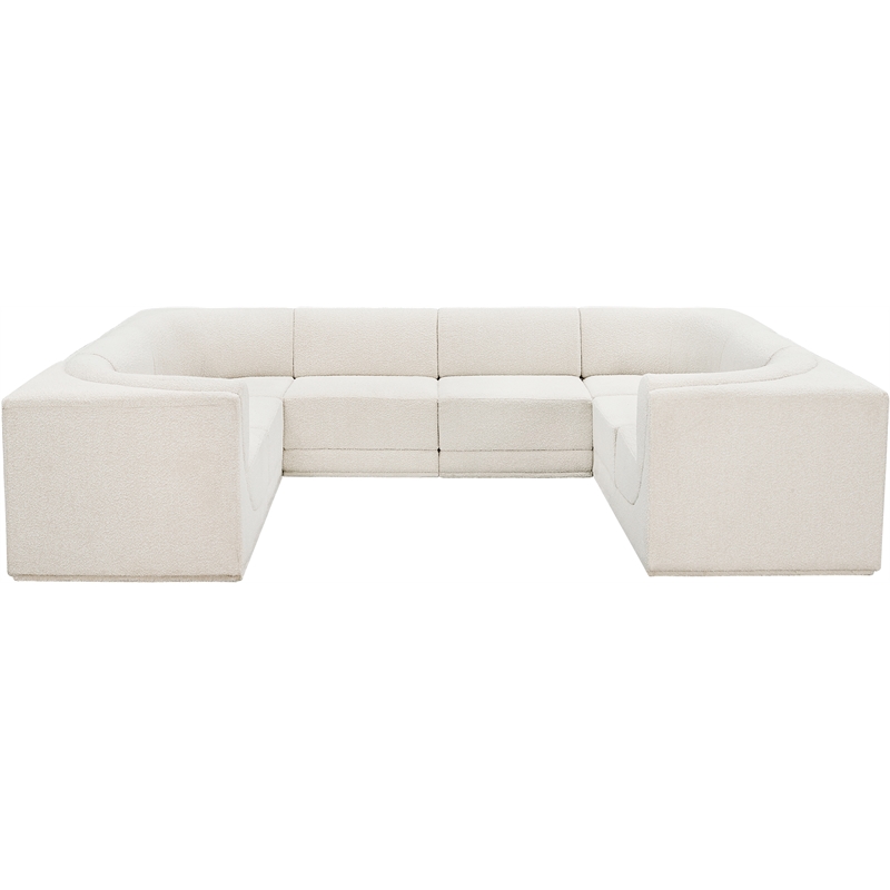 Meridian Furniture Ollie Cream Boucle Fabric Modular Sectional
