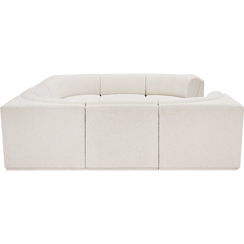 Meridian Furniture Ollie Cream Boucle Fabric Modular Sectional