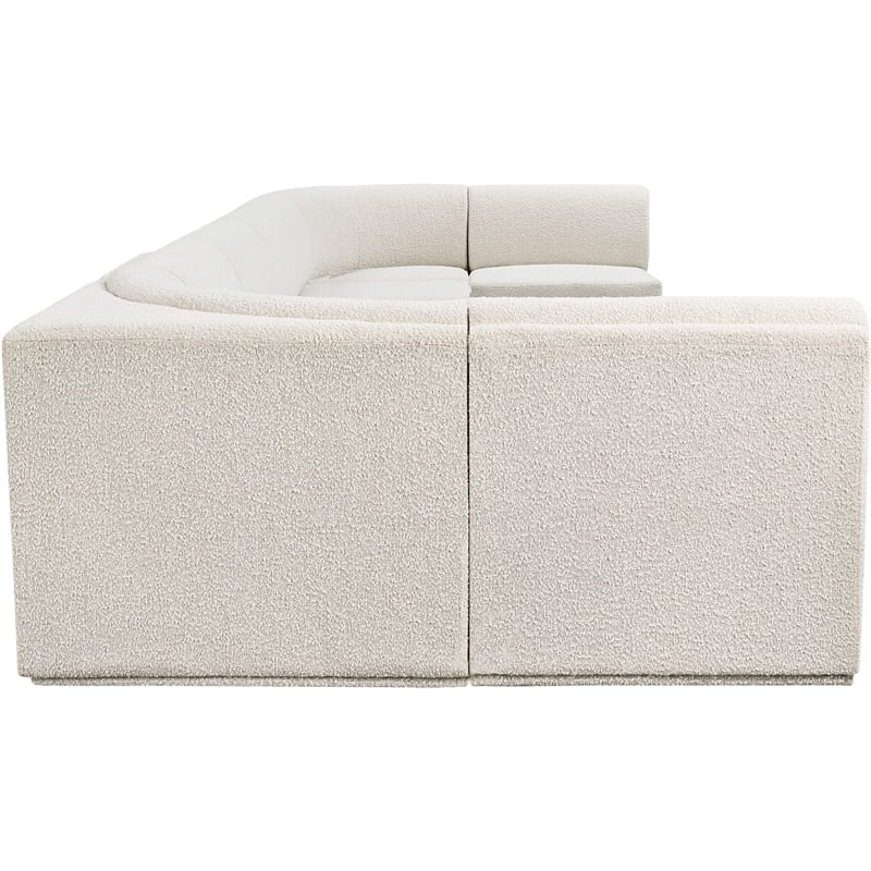 Meridian Furniture Ollie Cream Boucle Fabric Modular Sectional