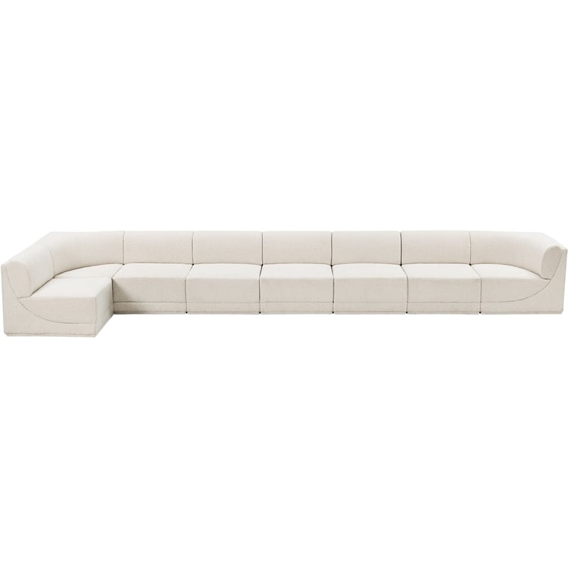 Meridian Furniture Ollie Cream Boucle Fabric Modular Sectional