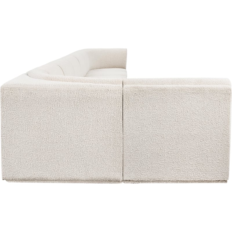 Meridian Furniture Ollie Cream Boucle Fabric Modular Sectional