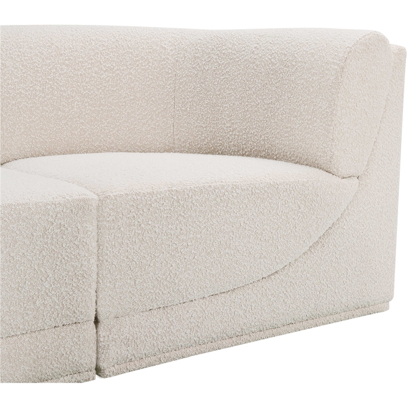 Meridian Furniture Ollie Cream Boucle Fabric Modular Sectional