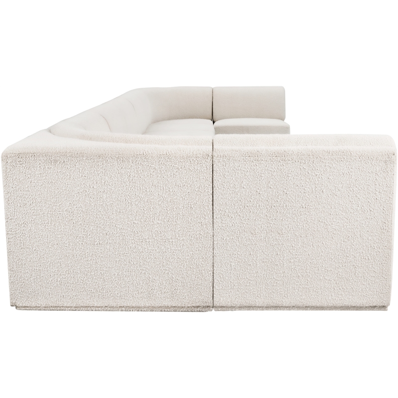 Meridian Furniture Ollie Cream Boucle Fabric Modular Sectional