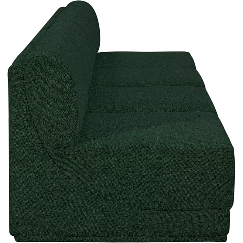 Meridian Furniture Ollie Green Boucle Fabric Modular Sofa