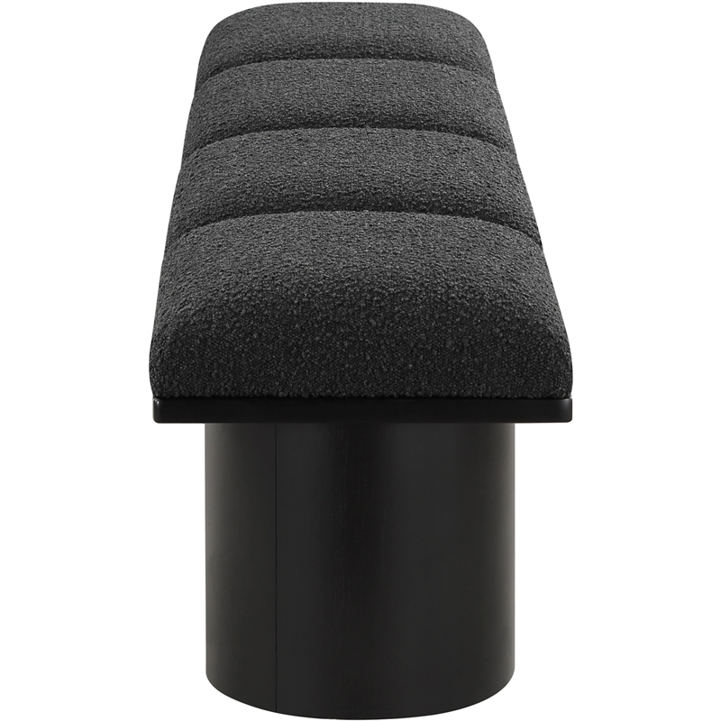 Meridian Furniture Pavilion Black Boucle Fabric Bench