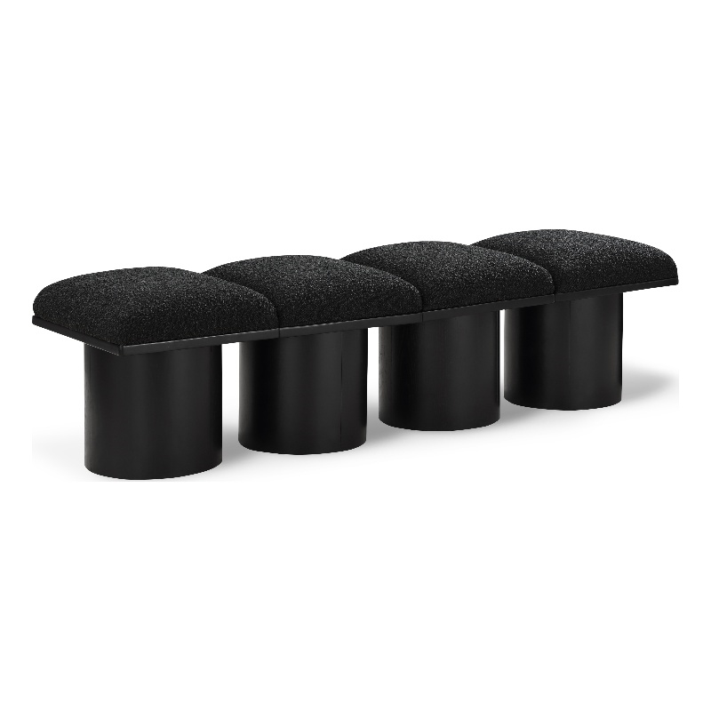 Meridian Furniture Pavilion Black Boucle Fabric Bench