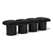 Meridian Furniture Pavilion Black Boucle Fabric Bench