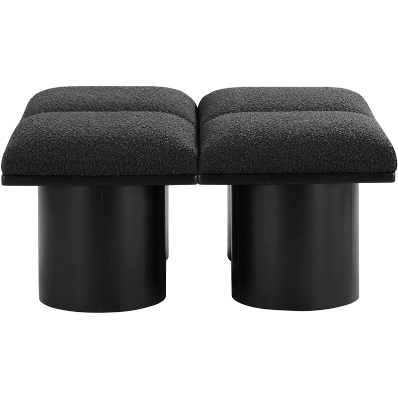 Meridian Furniture Pavilion Black Boucle Fabric Bench