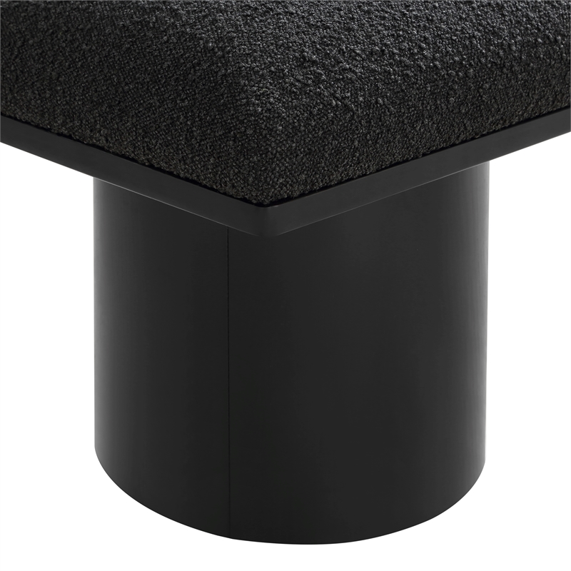 Meridian Furniture Pavilion Black Boucle Fabric Bench