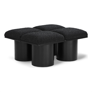 Meridian Furniture Pavilion Black Boucle Fabric Bench