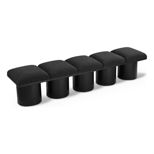 Meridian Furniture Pavilion Black Boucle Fabric Bench