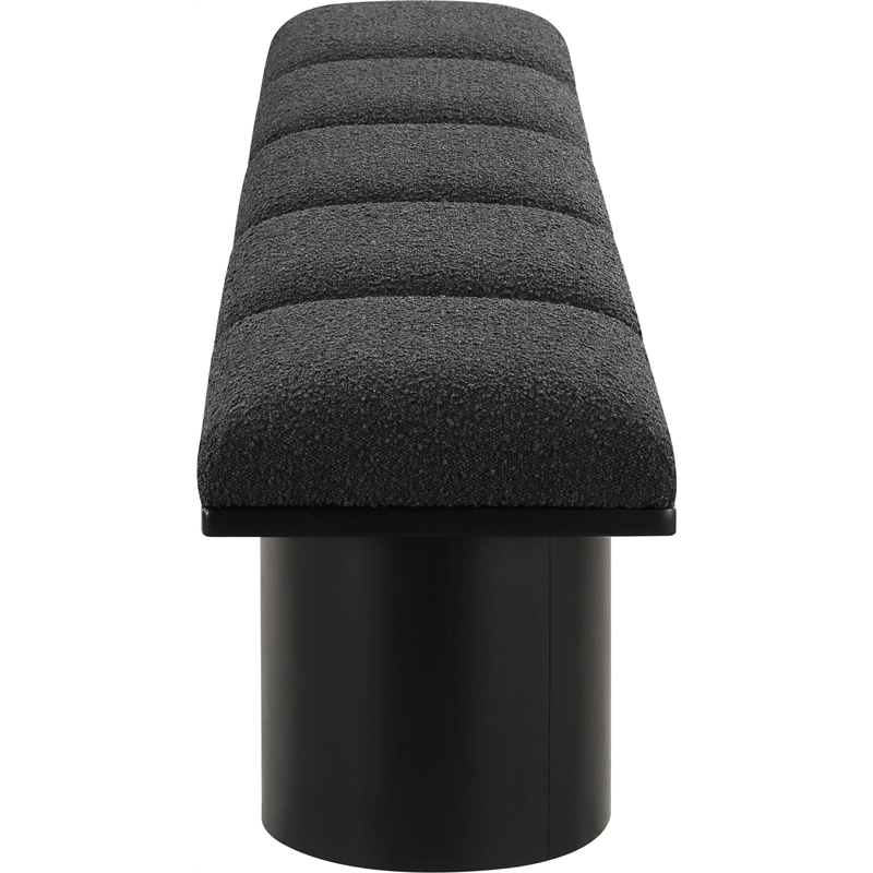 Meridian Furniture Pavilion Black Boucle Fabric Bench