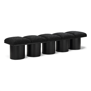 Meridian Furniture Pavilion Black Boucle Fabric Bench