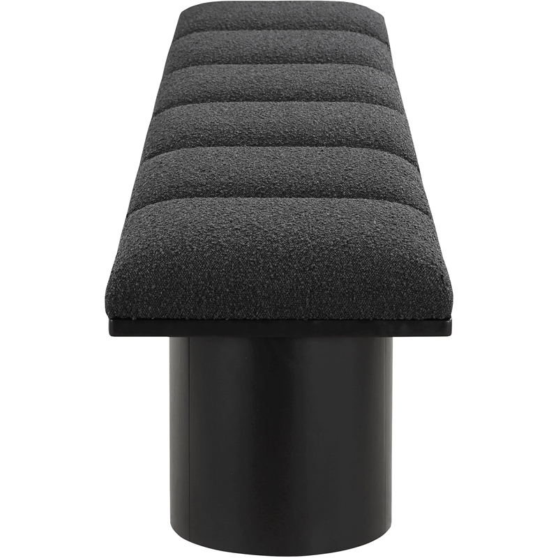 Meridian Furniture Pavilion Black Boucle Fabric Bench