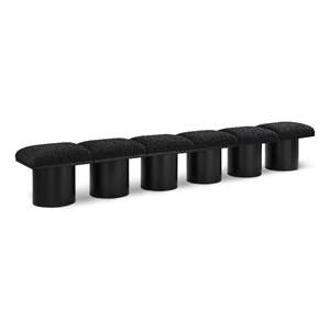 Meridian Furniture Pavilion Black Boucle Fabric Bench