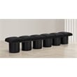 Meridian Furniture Pavilion Black Boucle Fabric Bench
