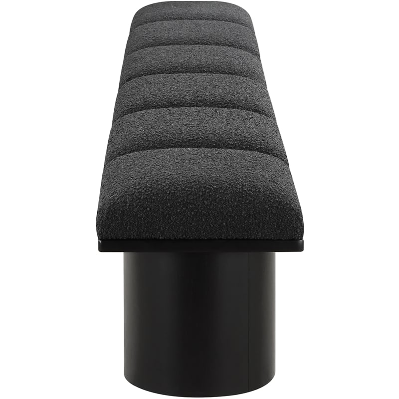 Meridian Furniture Pavilion Black Boucle Fabric Bench