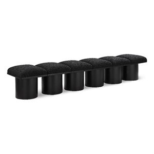 Meridian Furniture Pavilion Black Boucle Fabric Bench