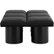 Meridian Furniture Pavilion Black Boucle Fabric Bench