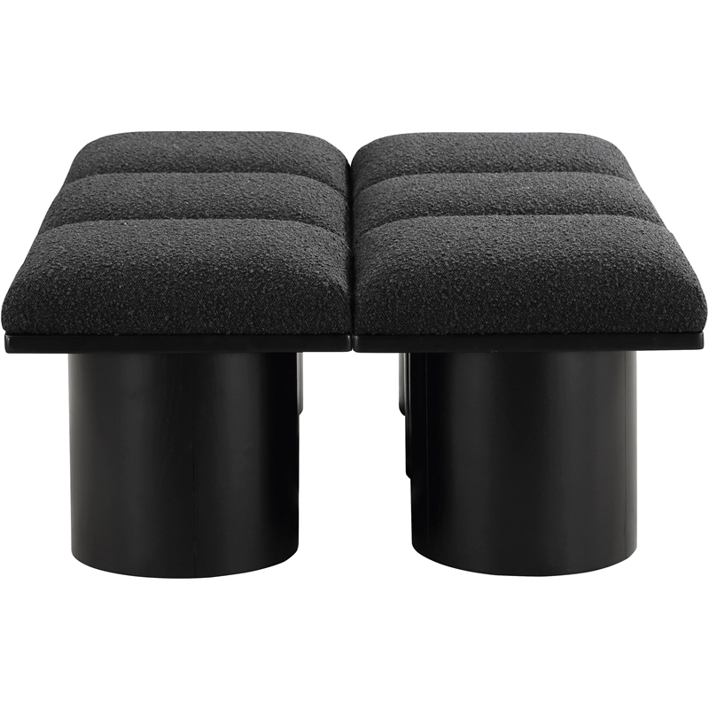 Meridian Furniture Pavilion Black Boucle Fabric Bench