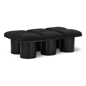 Meridian Furniture Pavilion Black Boucle Fabric Bench