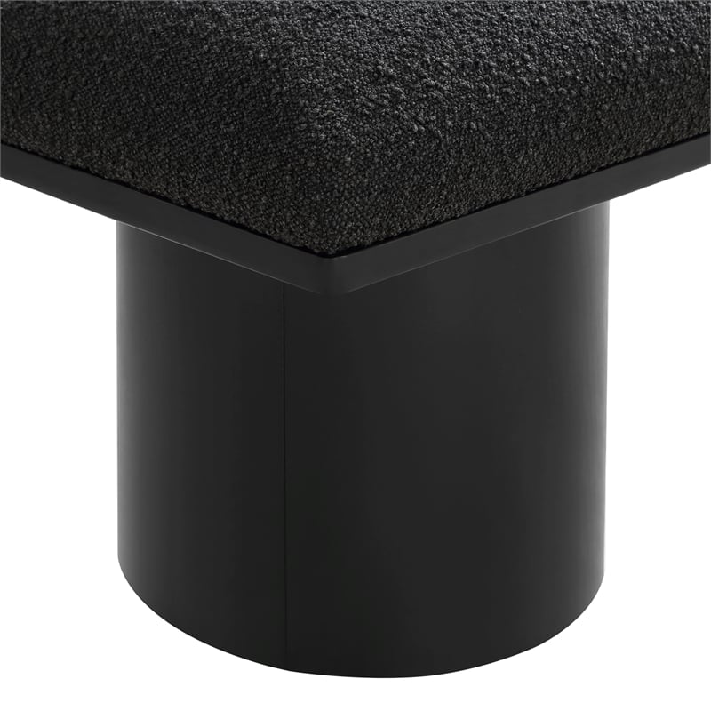 Meridian Furniture Pavilion Black Boucle Fabric Bench