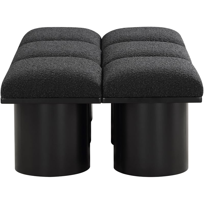 Meridian Furniture Pavilion Black Boucle Fabric Bench