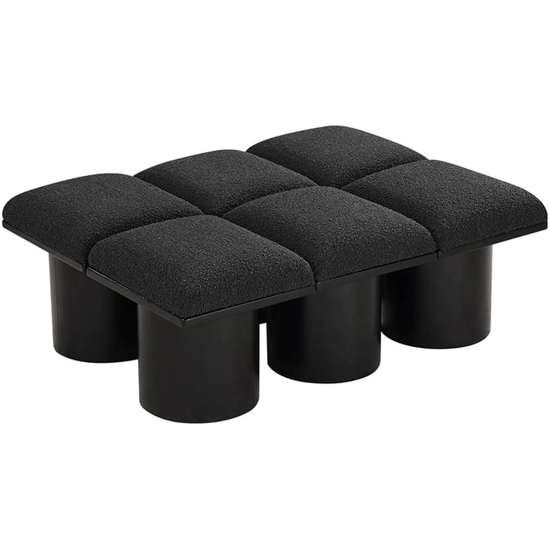 Meridian Furniture Pavilion Black Boucle Fabric Bench