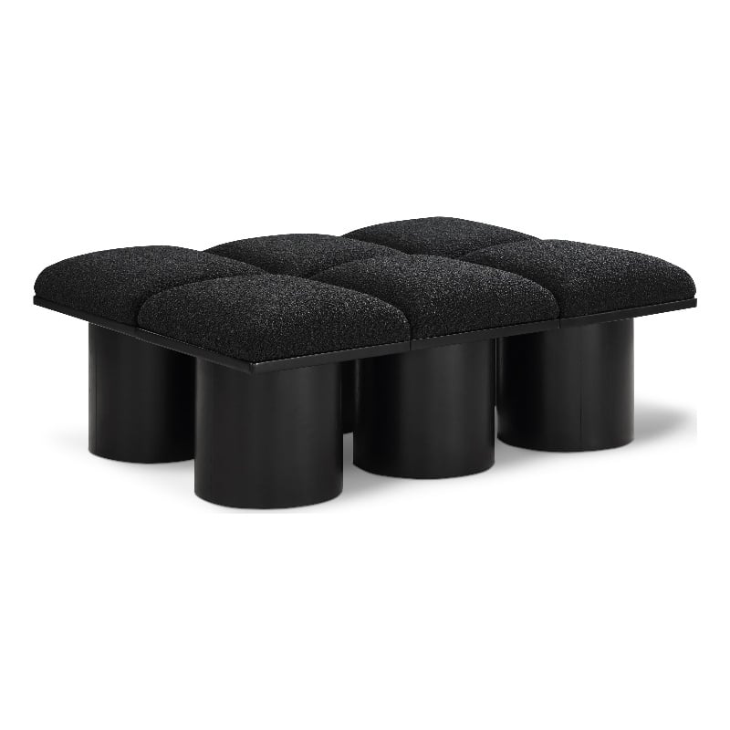 Meridian Furniture Pavilion Black Boucle Fabric Bench