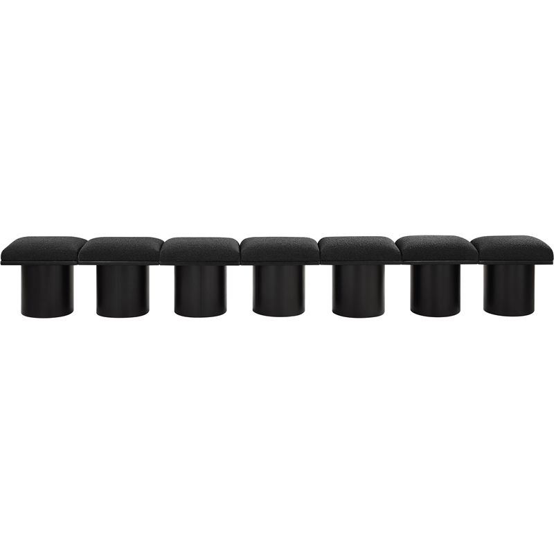 Meridian Furniture Pavilion Black Boucle Fabric Bench